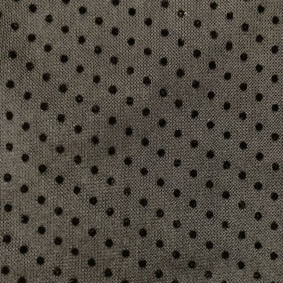 KAFFE Black semi-sheer polka dot mockneck top ~ Goth stretchy LARGE XL 1X shirt - Picture 3 of 14